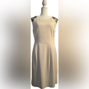 Gianni Bini Elegant Cream Dress with Beaded Accents